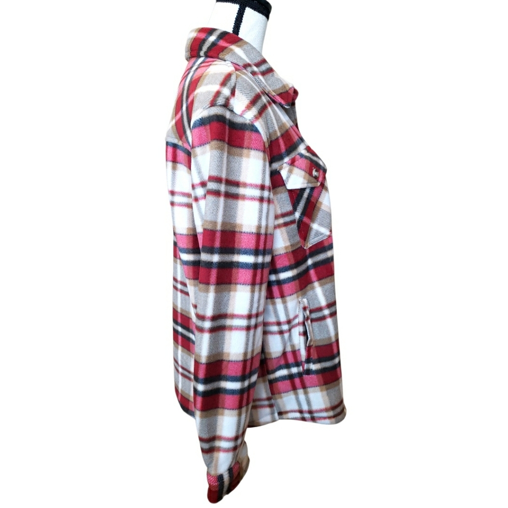 Sage Plaid Fall Sweater Shirt Jacket - Picture 4 of 11